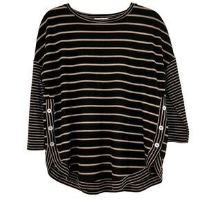 Westbound Large Sweater Button Side Stripes